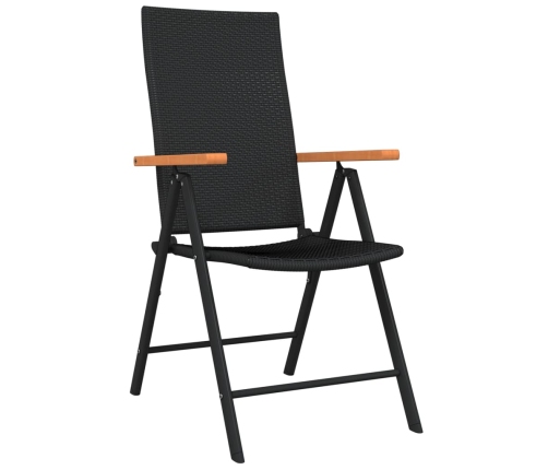 Juego de comedor para jardín 5 piezas negro