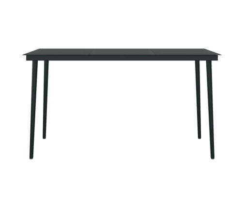 Juego de comedor para jardín 7 piezas negro