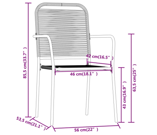Juego de comedor para jardín 3 piezas negro