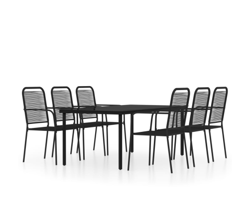 Juego de comedor de jardín 7 piezas negro