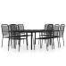 Juego de comedor de jardín 9 piezas negro