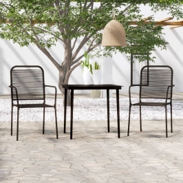 Juego de comedor de jardín 3 piezas negro