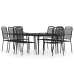 Juego de comedor de jardín 9 piezas negro