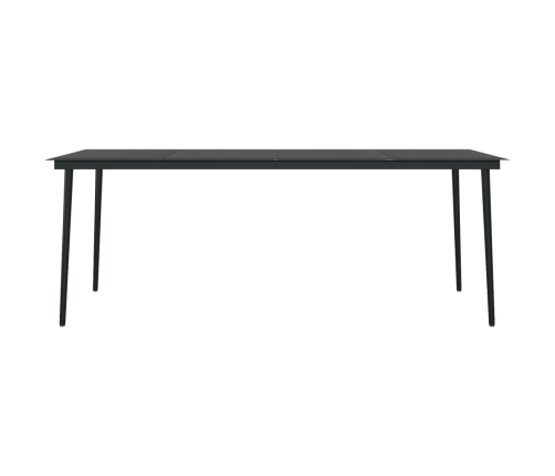 Juego de comedor de jardín 9 piezas negro
