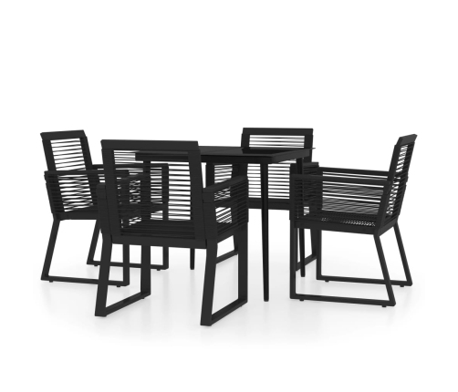 Juego de comedor de jardín 5 piezas negro