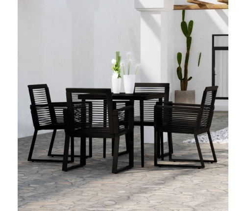 Juego de comedor de jardín 5 piezas negro