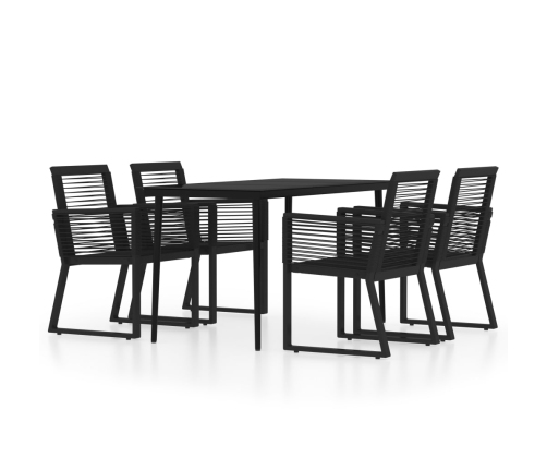 Juego de comedor de jardín 5 piezas negro