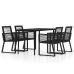 Juego de comedor de jardín 5 piezas negro