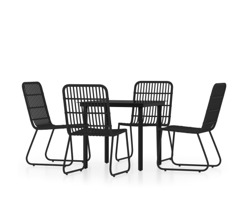 Juego de comedor de jardín 5 piezas negro