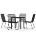Juego de comedor de jardín 5 piezas negro