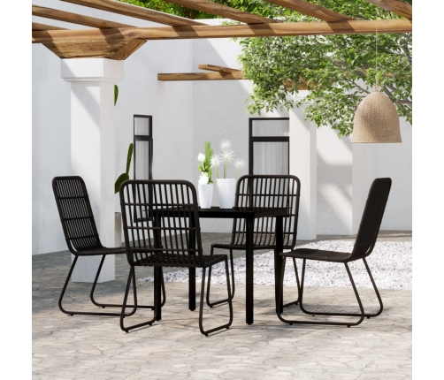 Juego de comedor de jardín 5 piezas negro