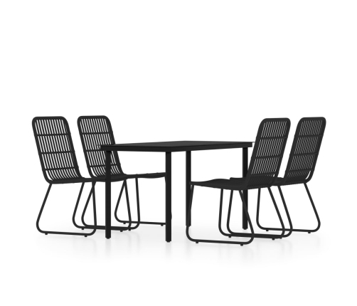 Juego de comedor de jardín 5 piezas negro