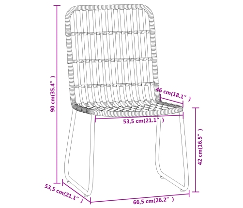 Juego de comedor para jardín 9 piezas negro
