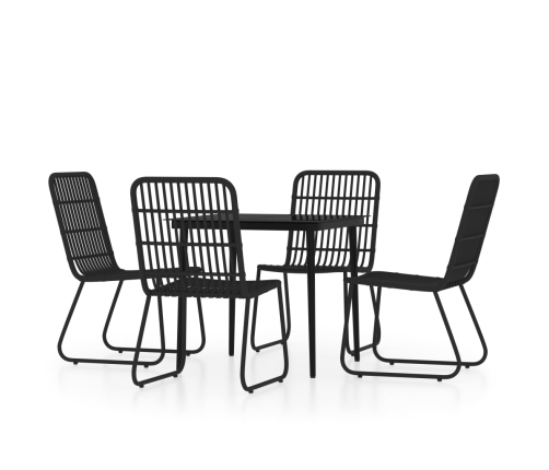 Juego de comedor de jardín 5 piezas negro