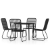 Juego de comedor de jardín 5 piezas negro