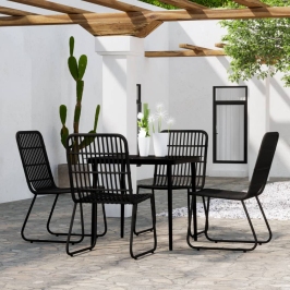 Juego de comedor de jardín 5 piezas negro