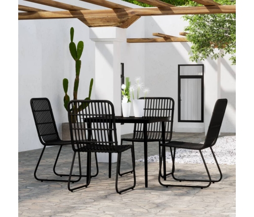 Juego de comedor de jardín 5 piezas negro