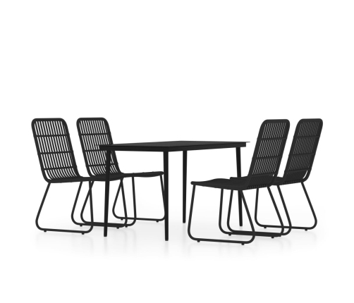 Juego de comedor de jardín 5 piezas negro
