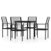 Juego de comedor para jardín 5 piezas negro