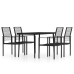 Juego de comedor para jardín 5 piezas negro