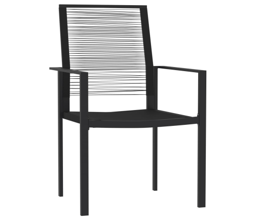 Juego de comedor para jardín 5 piezas negro