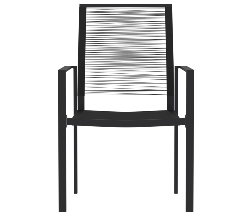 Juego de comedor para jardín 5 piezas negro