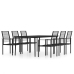 Juego de comedor de jardín 7 piezas negro