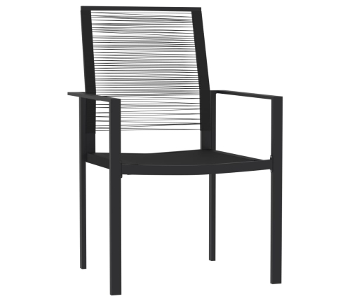 Juego de comedor de jardín 7 piezas negro