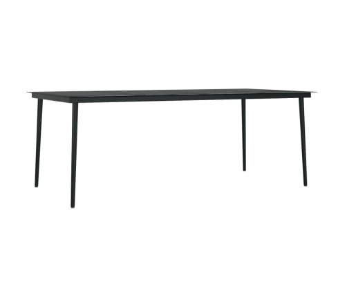 Juego de comedor de jardín 7 piezas negro