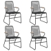 Juego de comedor de jardín 5 piezas ratán PVC negro