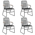 Juego de comedor de jardín 5 piezas ratán PVC negro