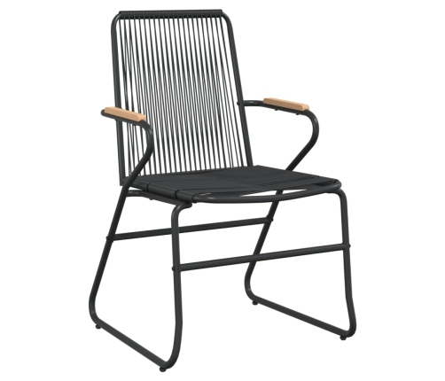 Juego de comedor de jardín 5 piezas ratán PVC negro