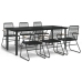 Juego de comedor para jardín 7 piezas ratán PVC negro