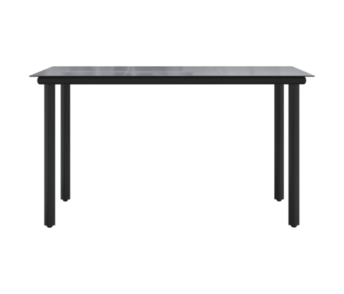 Juego de comedor para jardín 7 piezas ratán PVC negro