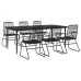Juego de comedor para jardín 7 piezas ratán PVC negro