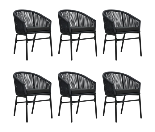 Juego de comedor para jardín 7 piezas negro