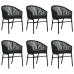 Juego de comedor para jardín 7 piezas negro