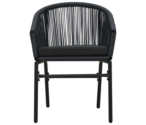 Juego de comedor para jardín 7 piezas negro