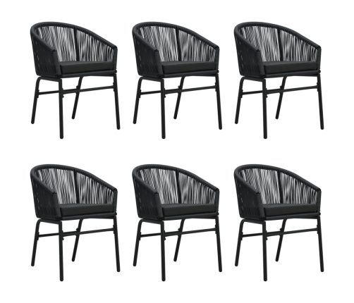 Juego de comedor para jardín 7 piezas negro