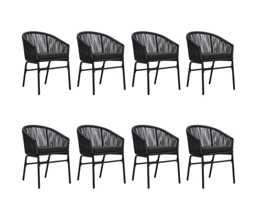 Juego de comedor de jardín 9 piezas negro