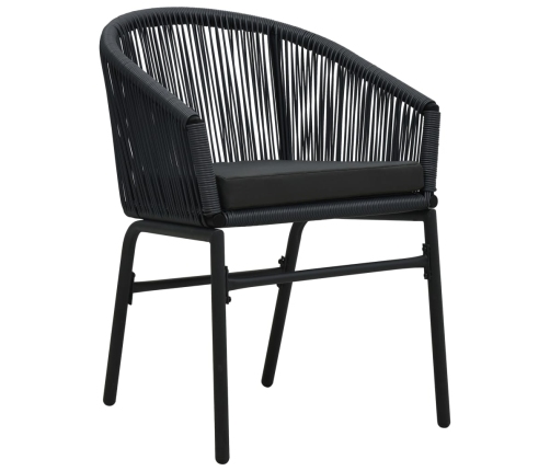 Juego de comedor de jardín 9 piezas negro