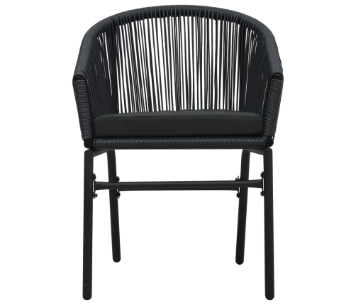 Juego de comedor de jardín 9 piezas negro