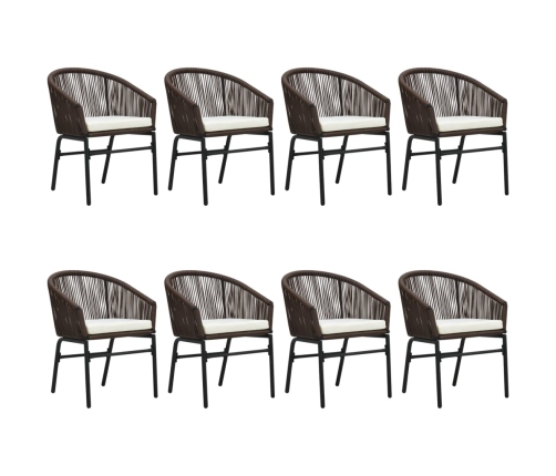 Juego de comedor de jardín 9 piezas marrón