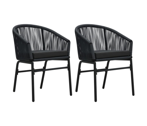 Juego de comedor para jardín 3 piezas negro