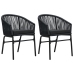 Juego de comedor para jardín 3 piezas negro
