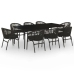 Juego de comedor de jardín 9 piezas negro