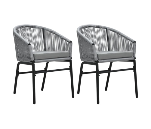 Juego de comedor de jardín 3 piezas gris
