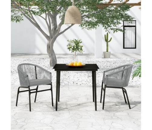Juego de comedor de jardín 3 piezas gris