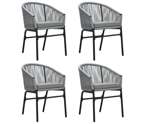 Juego de comedor para jardín 5 piezas ratán sintético gris