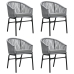 Juego de comedor para jardín 5 piezas ratán sintético gris